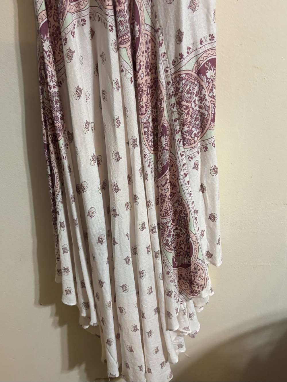 Free People Faithfully Yours Cream and Mauve Paisley Halter Maxi Dress - Picture 8 of 15